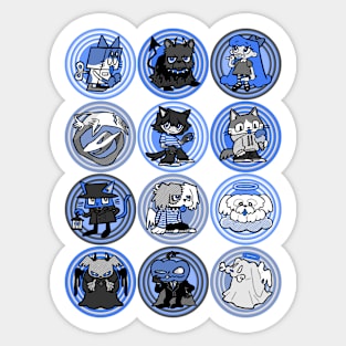 Halloween friends (blue) Sticker